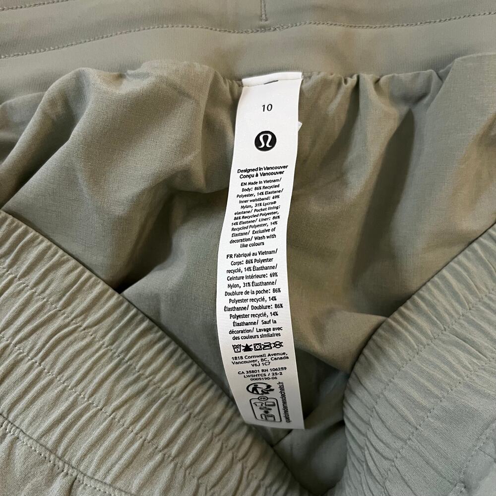 Lululemon Swift Mid-Rise Wide Leg Pant Fog Green Gym Studio Yoga Workout Size 10 - Picture 11 of 11